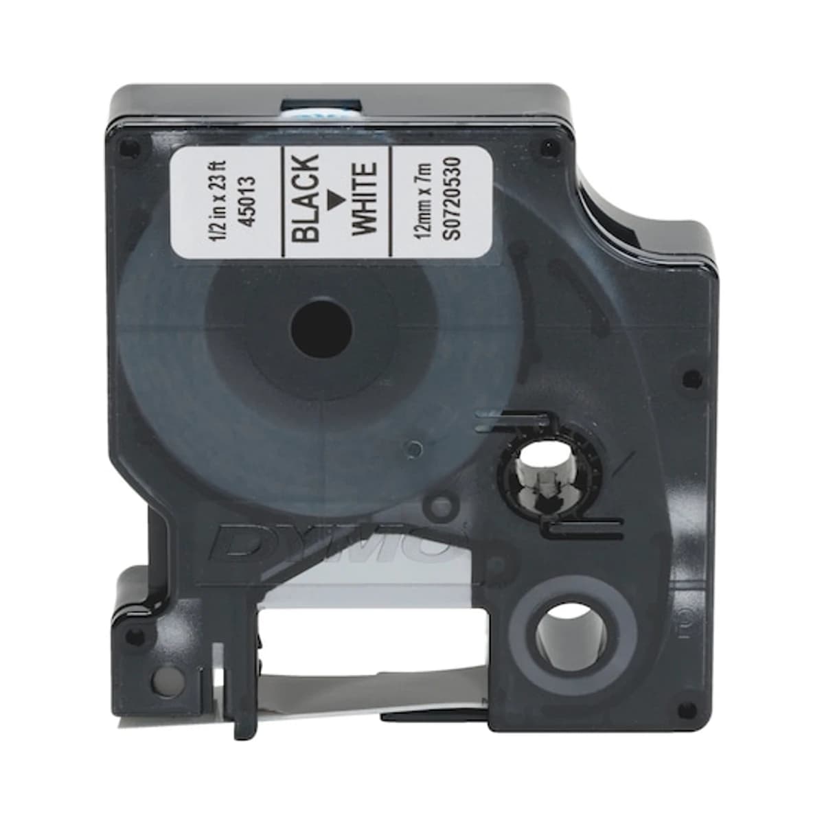 DYMO D1 45013 Black on White Label Tape, 12mm x 7m