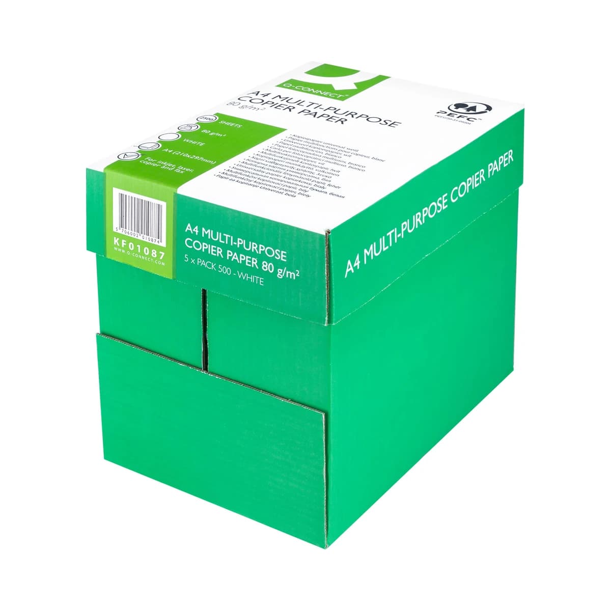 Q-Connect A4 Copier Paper 80gsm (Box of 5 Reams)