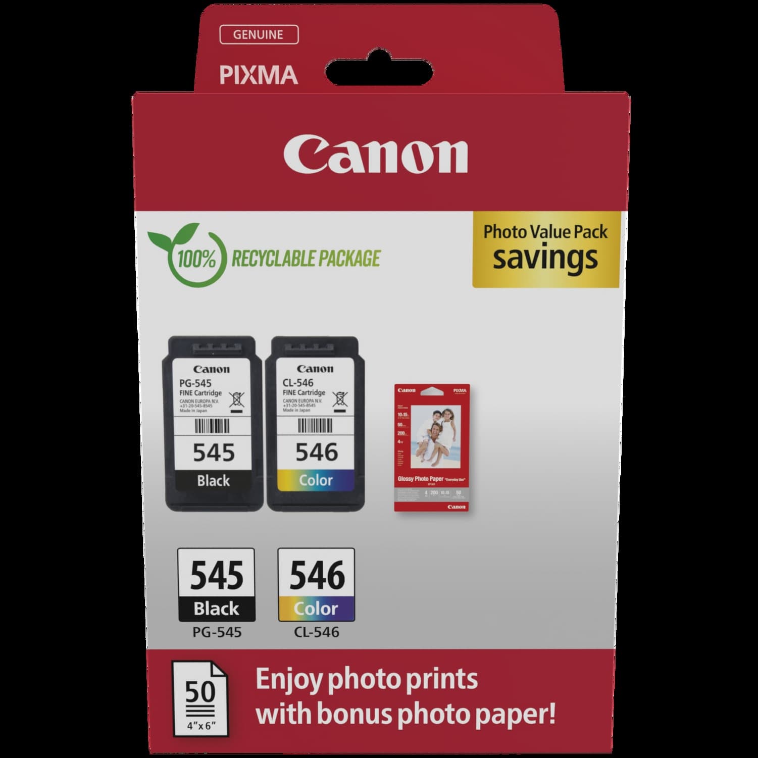Canon PG-545 / CL-546 Black & Colour Ink Multipack