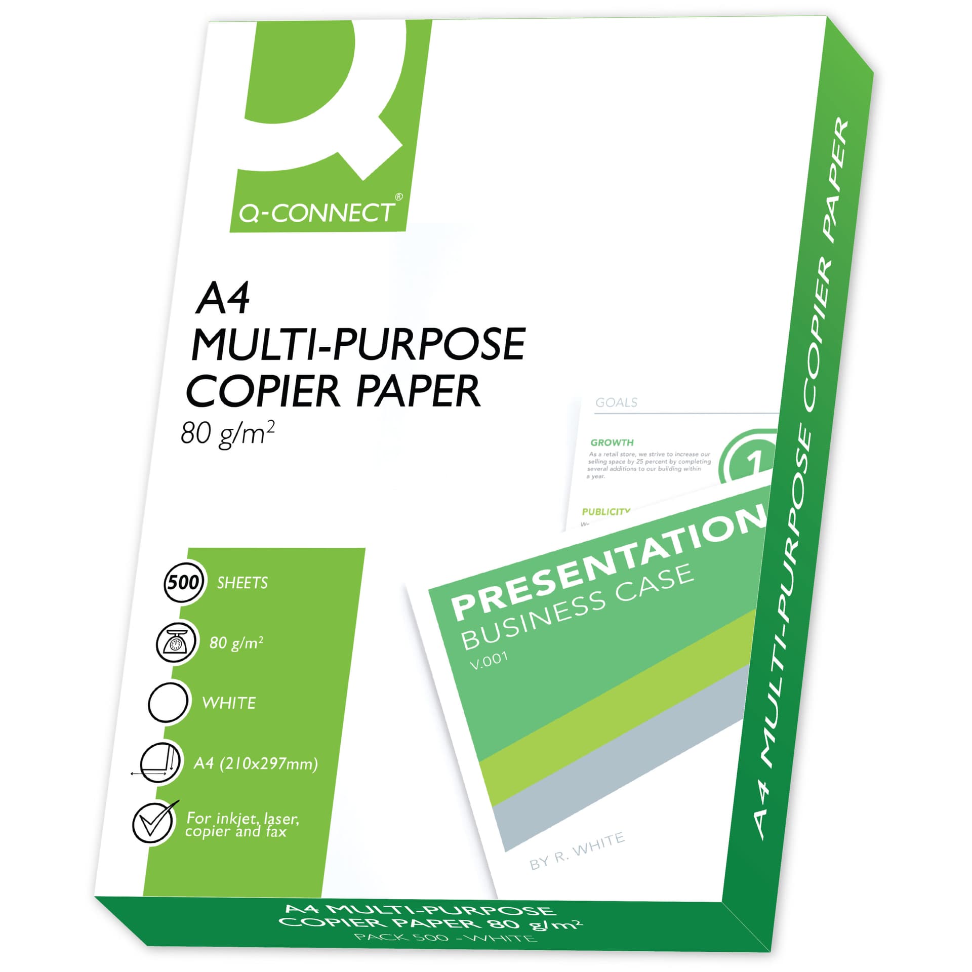 Q-Connect A4 Copier Paper 80gsm (Box of 5 Reams)